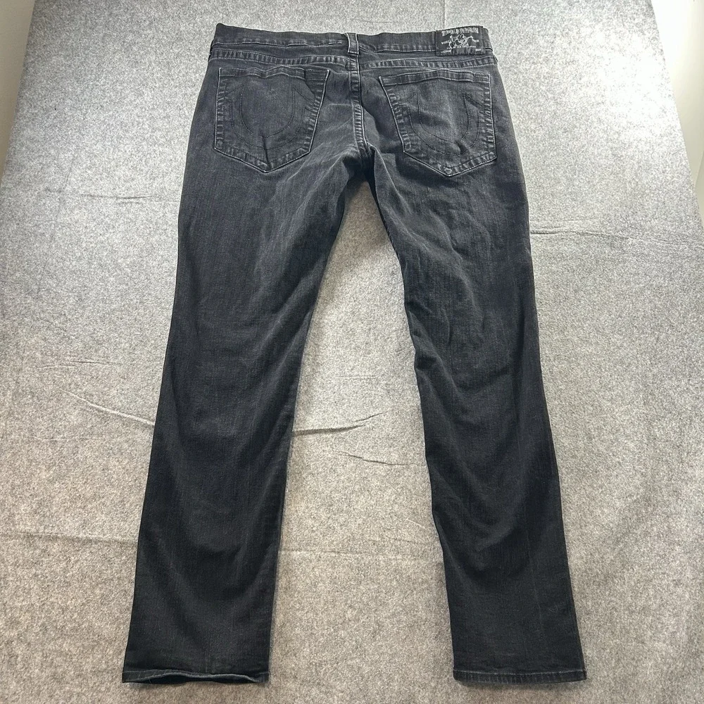 True Religion Gino Slim No Flap Jeans 40x33 Body Rinse Black Streetwear Edgy